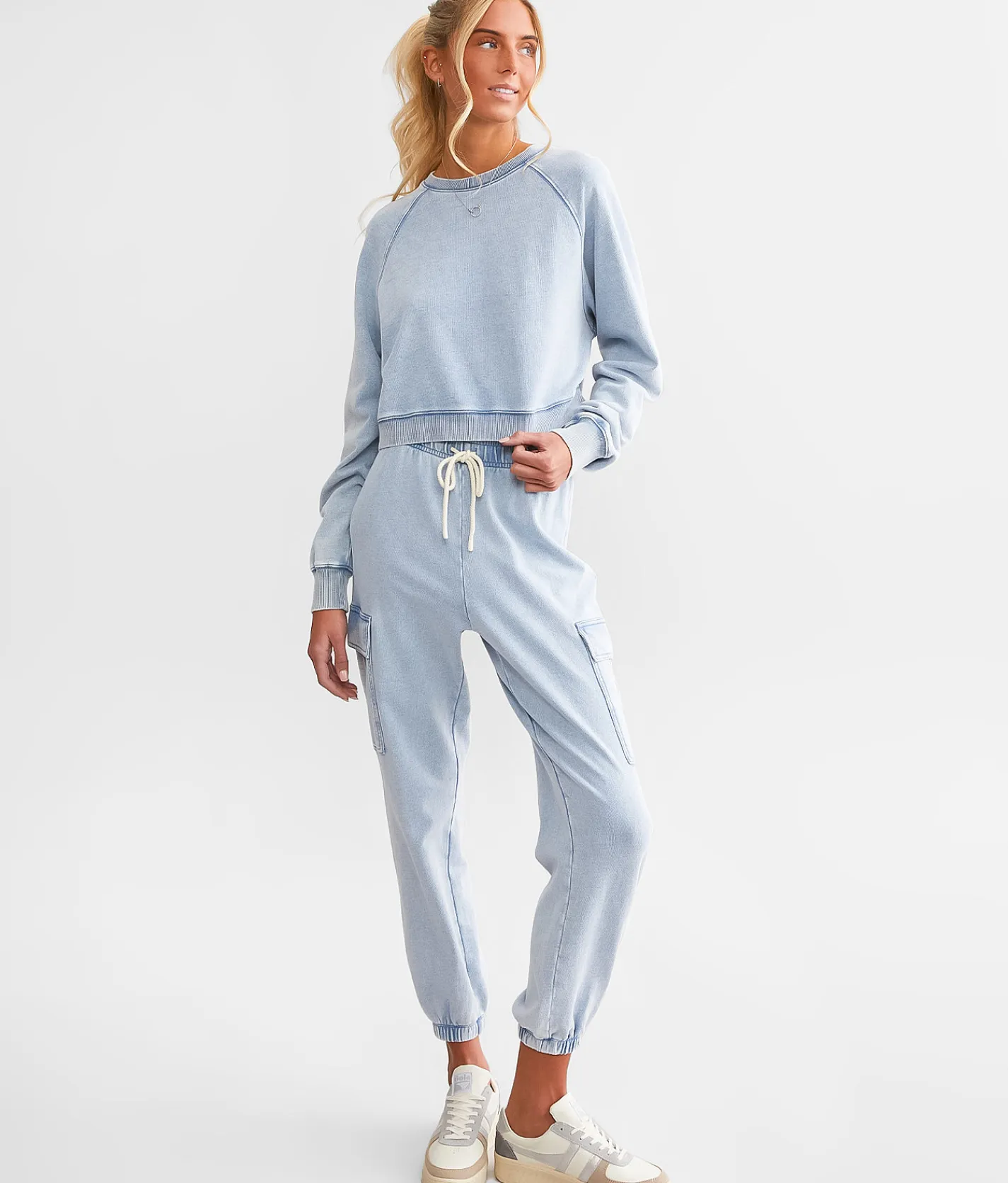 Z Supply Tempo Knit Cargo Jogger Washed Indigo Discount