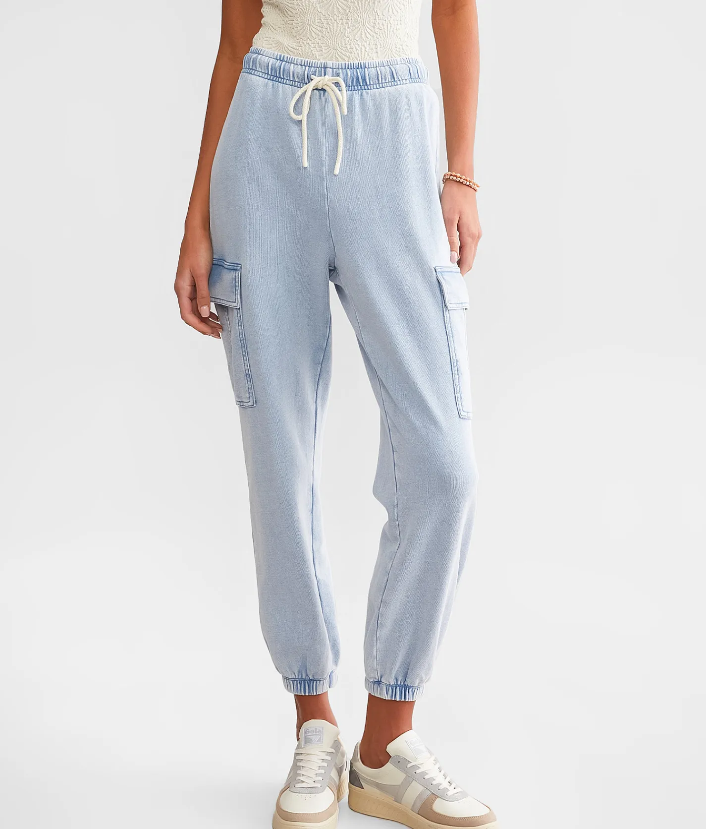 Z Supply Tempo Knit Cargo Jogger Washed Indigo Discount