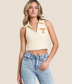 Gameday SOCIAL® Tennessee Cropped Tank Top Oatmeal