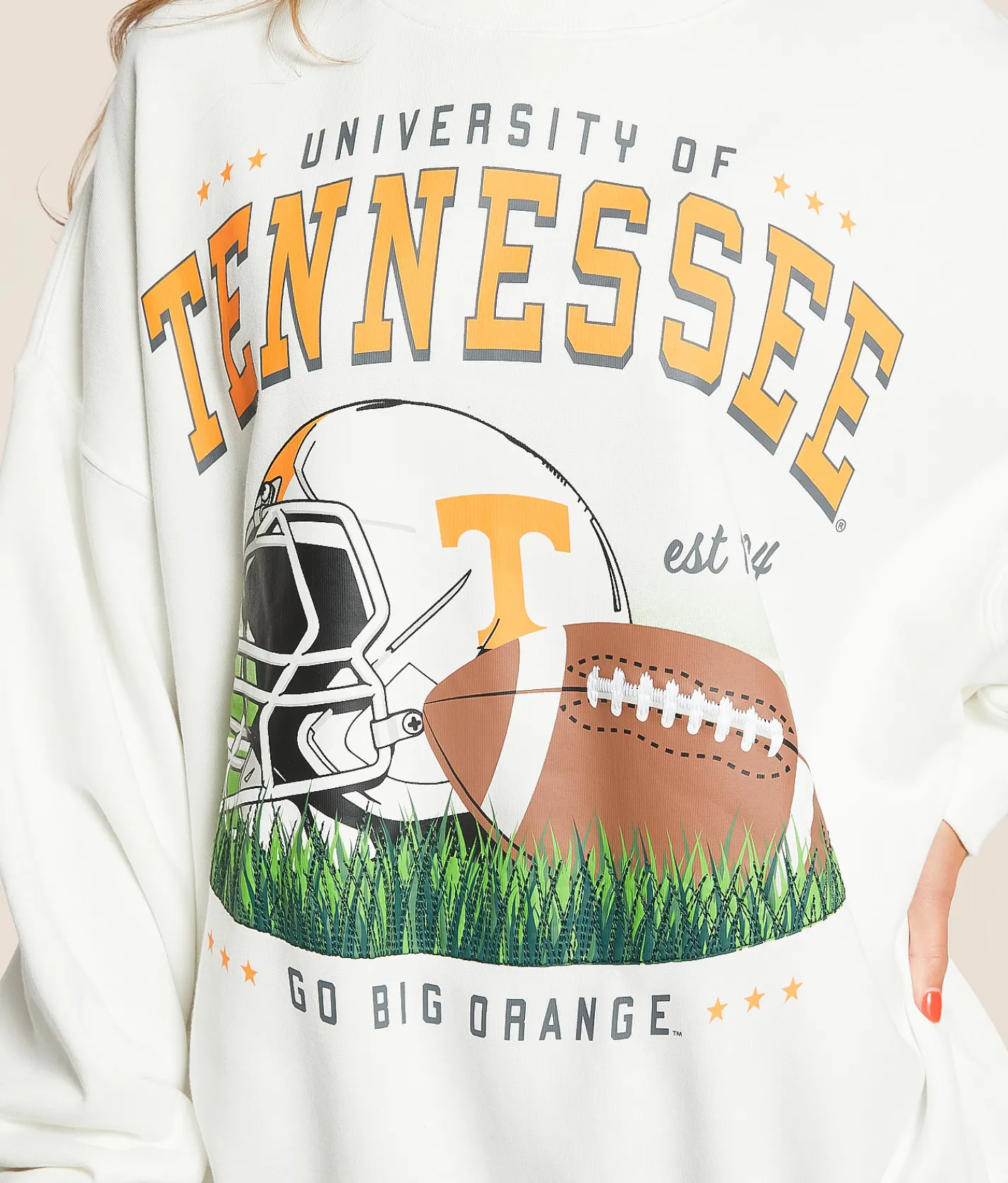 Gameday SOCIAL® Tennessee Oversized Pullover White Clearance
