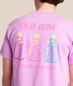 Old Row Tequila Made Me Do It T-Shirt Neon Violet Best