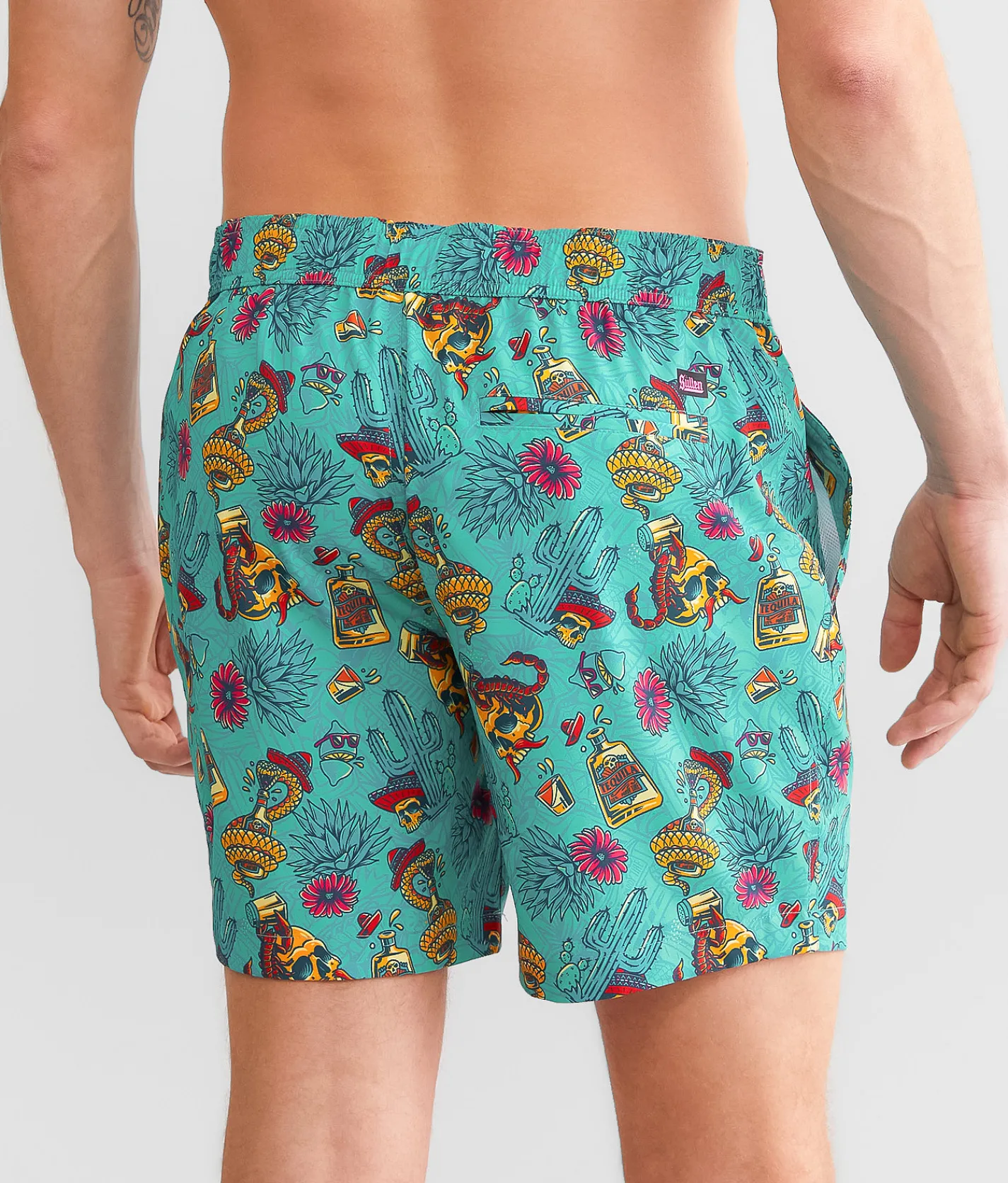 Bottoms|Swimwear | Sullen Tequila Pardy Stretch Swim Trunks Multi Colored