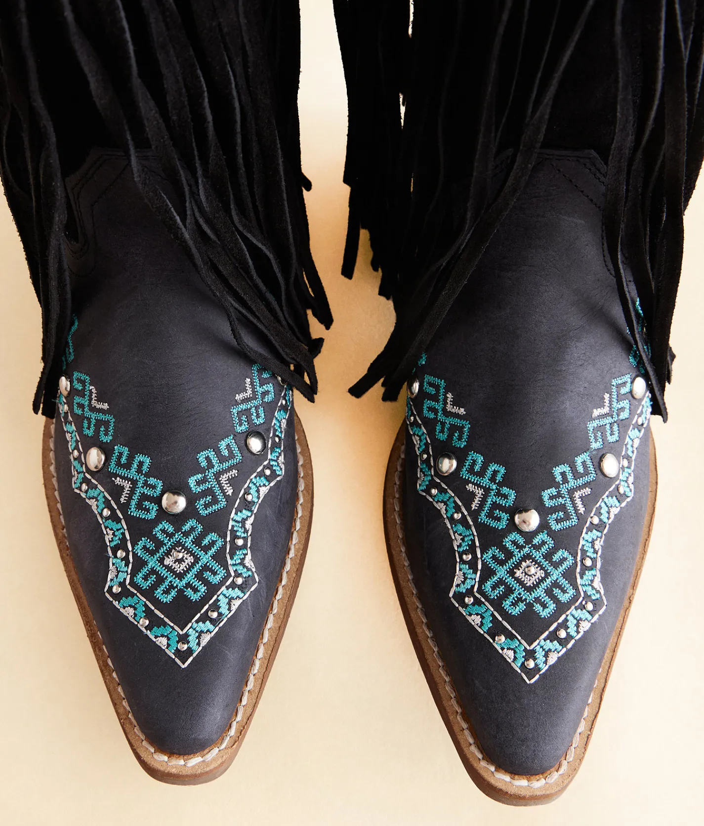 Dingo Tequila Sunrise Fringe Western Leather Boot Black Sale