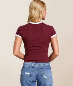 HYPE AND VICE Texas A&M Aggies Baby Cropped T-Shirt Aggie Maroon Hot