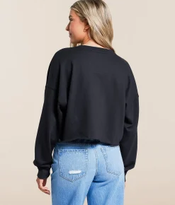 Gameday SOCIAL® Texas Longhorns Cropped Pullover Black Hot