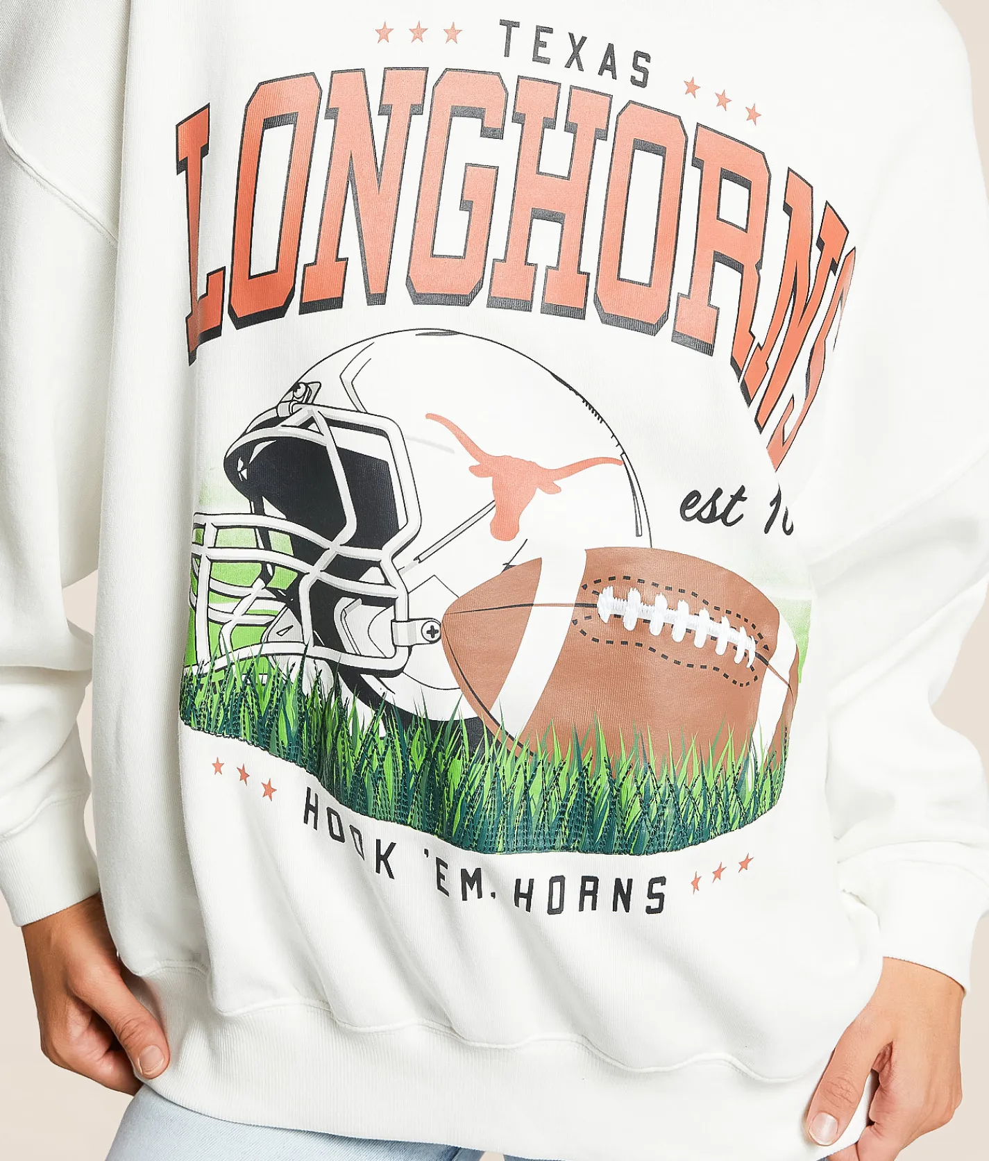 Tops | Gameday SOCIAL® Texas Longhorns Oversized Pullover White