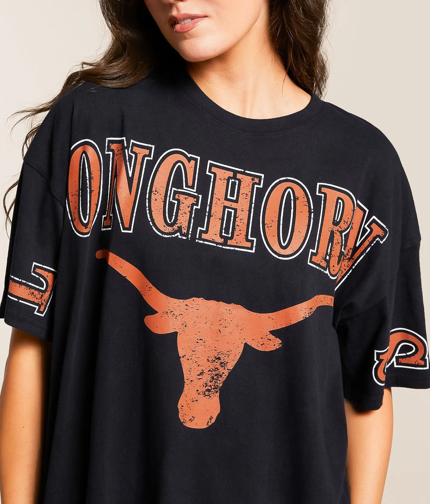 Gameday SOCIAL® Texas Longhorns Oversized T-Shirt Black Discount