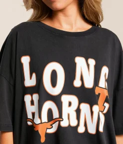 Gameday SOCIAL® Texas Longhorns Oversized T-Shirt Washed Black