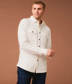 Tops | Outpost Makers Textured Athletic Knit Shirt White