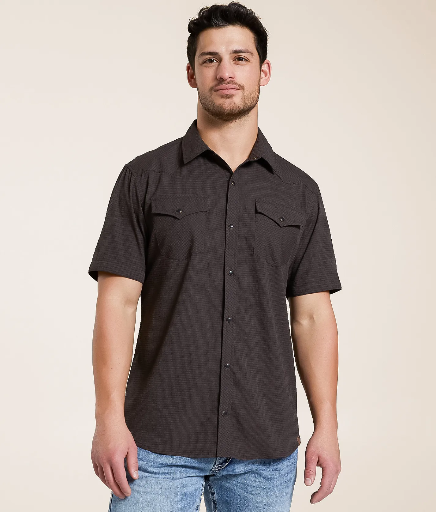 Tops | Gentry County Textured Athletic Shirt Java