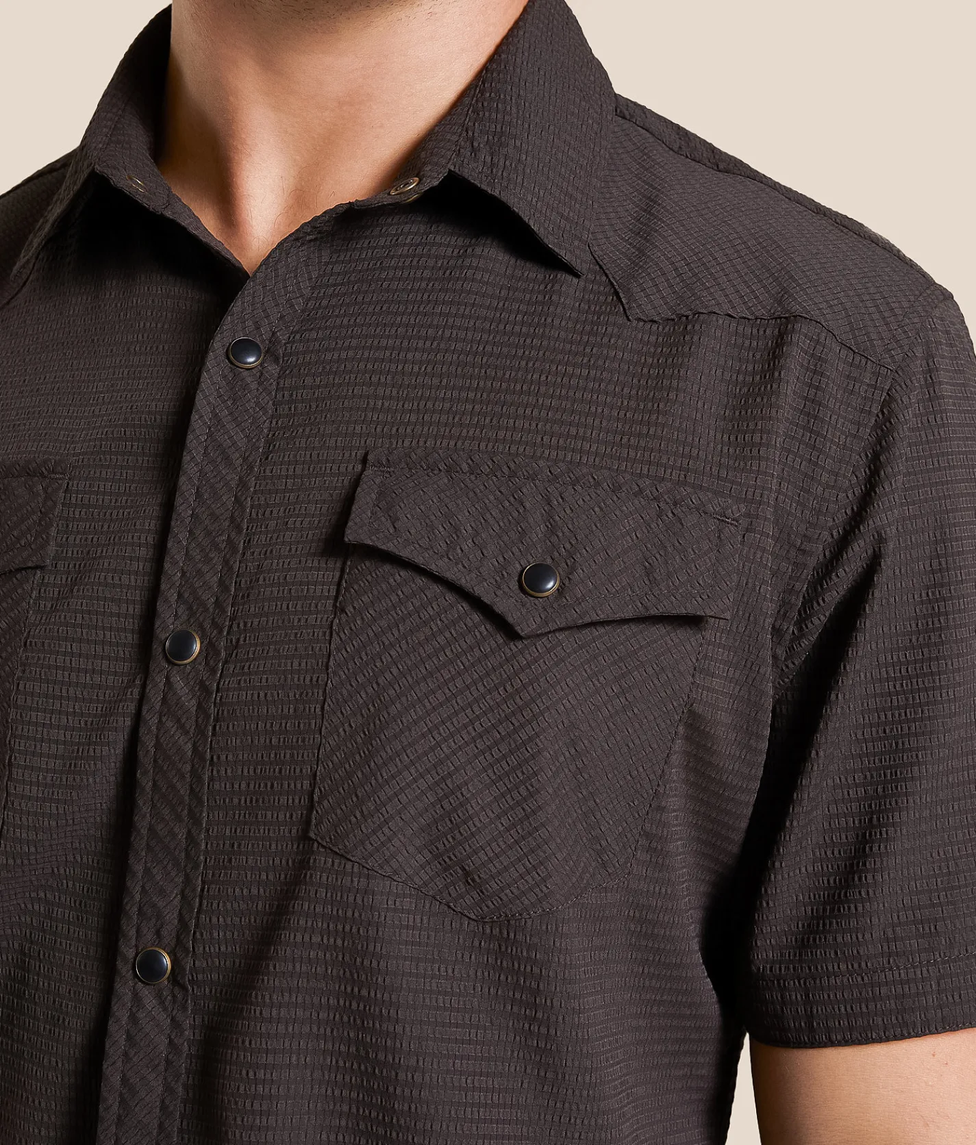 Tops | Gentry County Textured Athletic Shirt Java