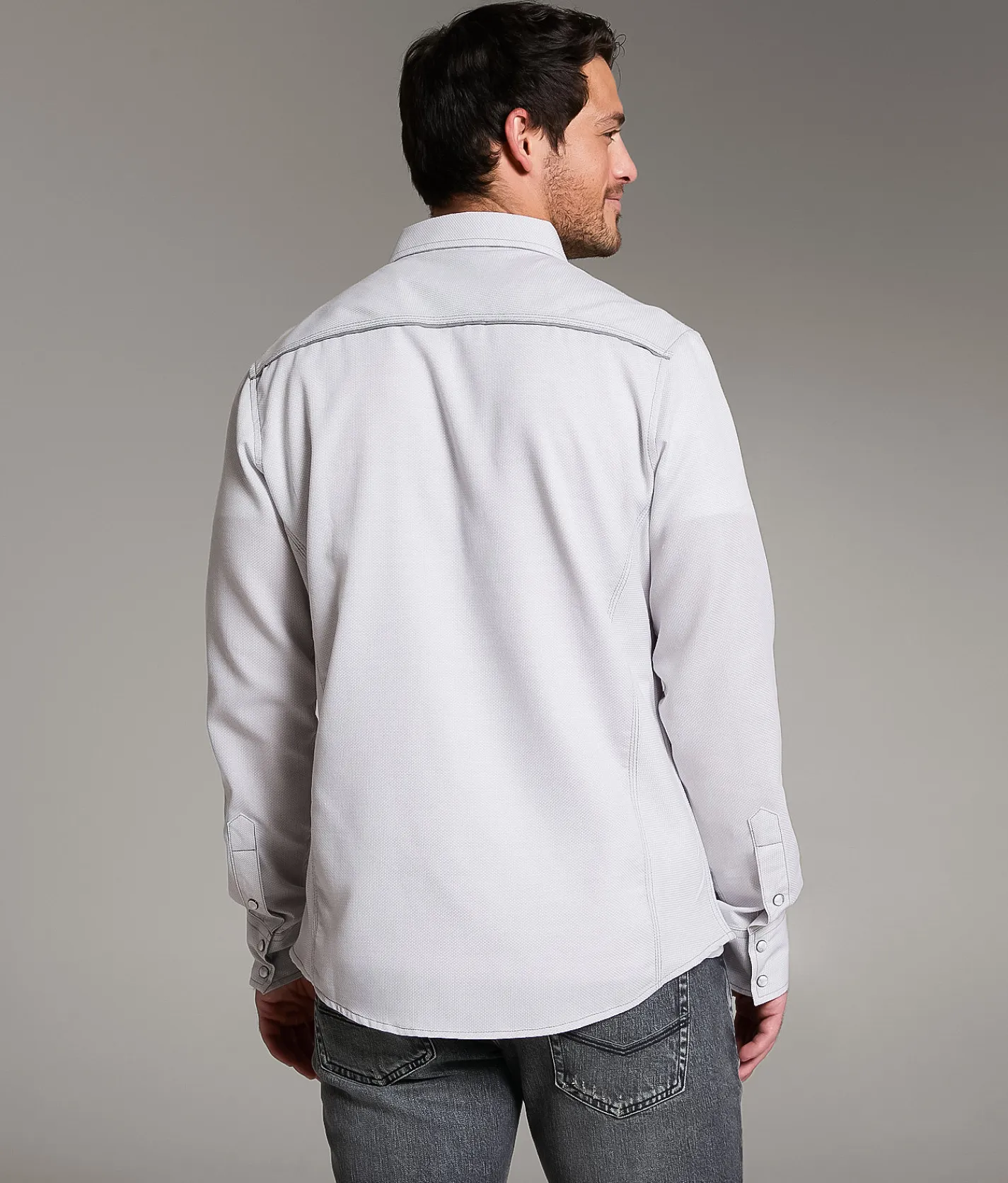 BKE Textured Athletic Shirt White Grey Best