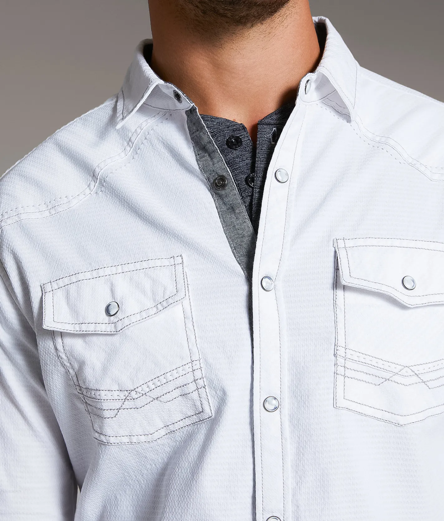 BKE Textured Athletic Stretch Shirt White Online