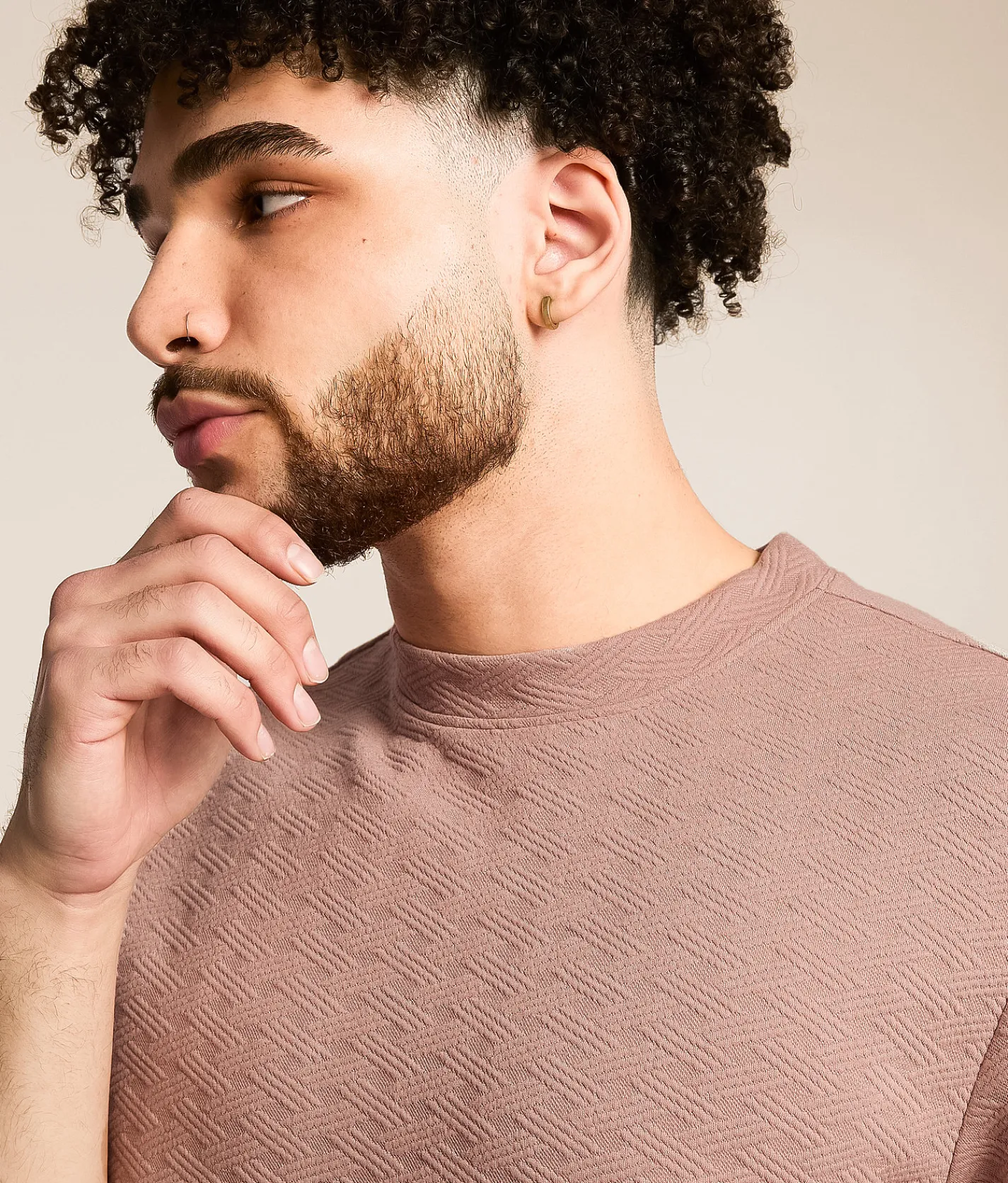 Nova Industries Textured Crew T-Shirt Fawn Discount