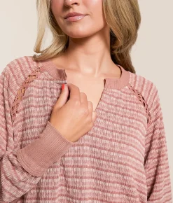Tops | Daytrip Textured Crochet Top Mauve