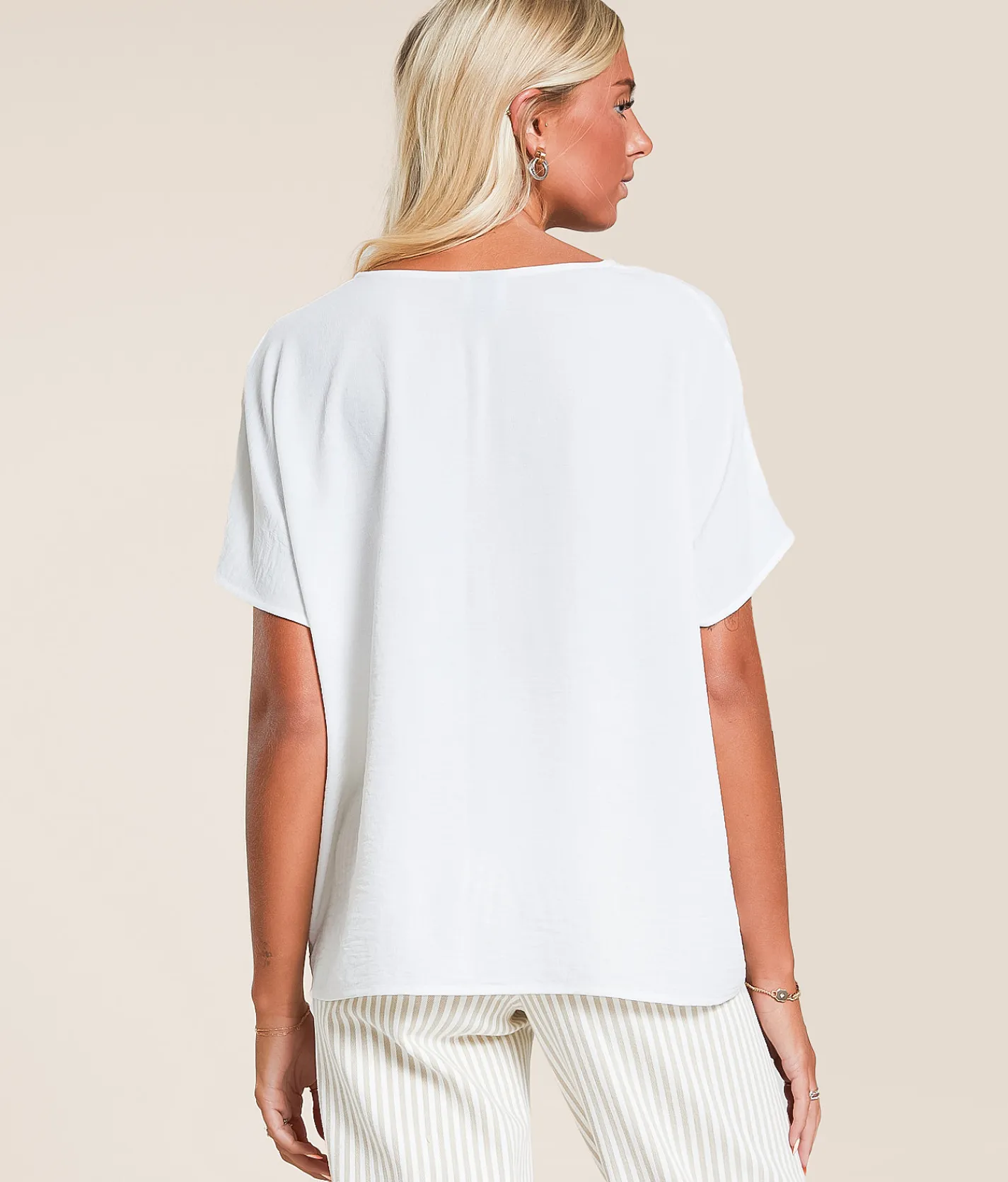 Daytrip Textured Dolman Blouse White Outlet