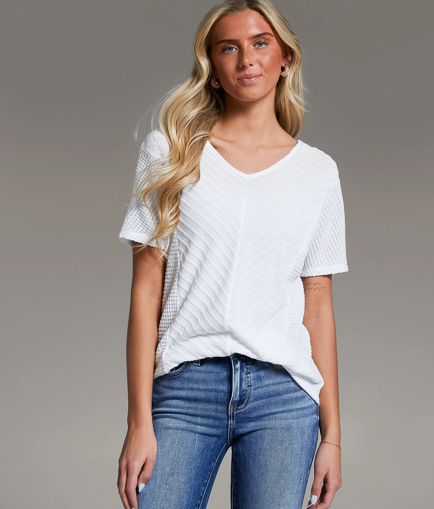 Tops | BKE Textured Dolman Top White