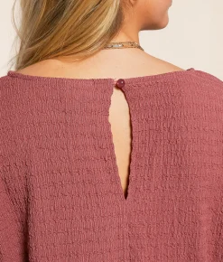 Tops | Daytrip Textured Dolman Top Deco Rose