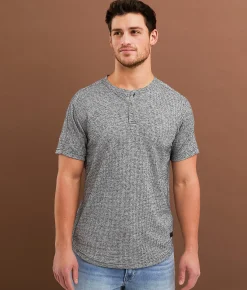 Outpost Makers Textured Henley Black