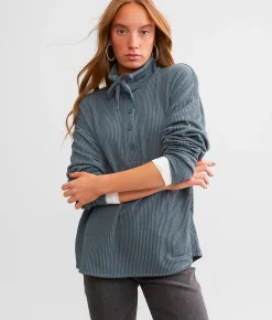 BKE Textured Henley Chili Pepper Best