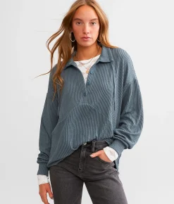 BKE Textured Henley Chili Pepper Best