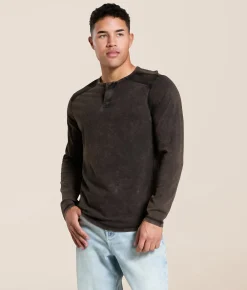 Buckle Black Textured Henley Coffee Quartz Discount