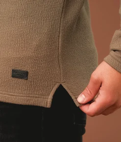 Outpost Makers Textured Henley Castor Grey Clearance