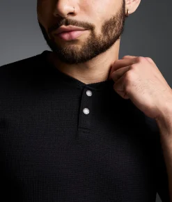 Outpost Makers Textured Henley Black Sale