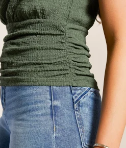 Tops | Daytrip Textured High Neck Tank Top Thyme