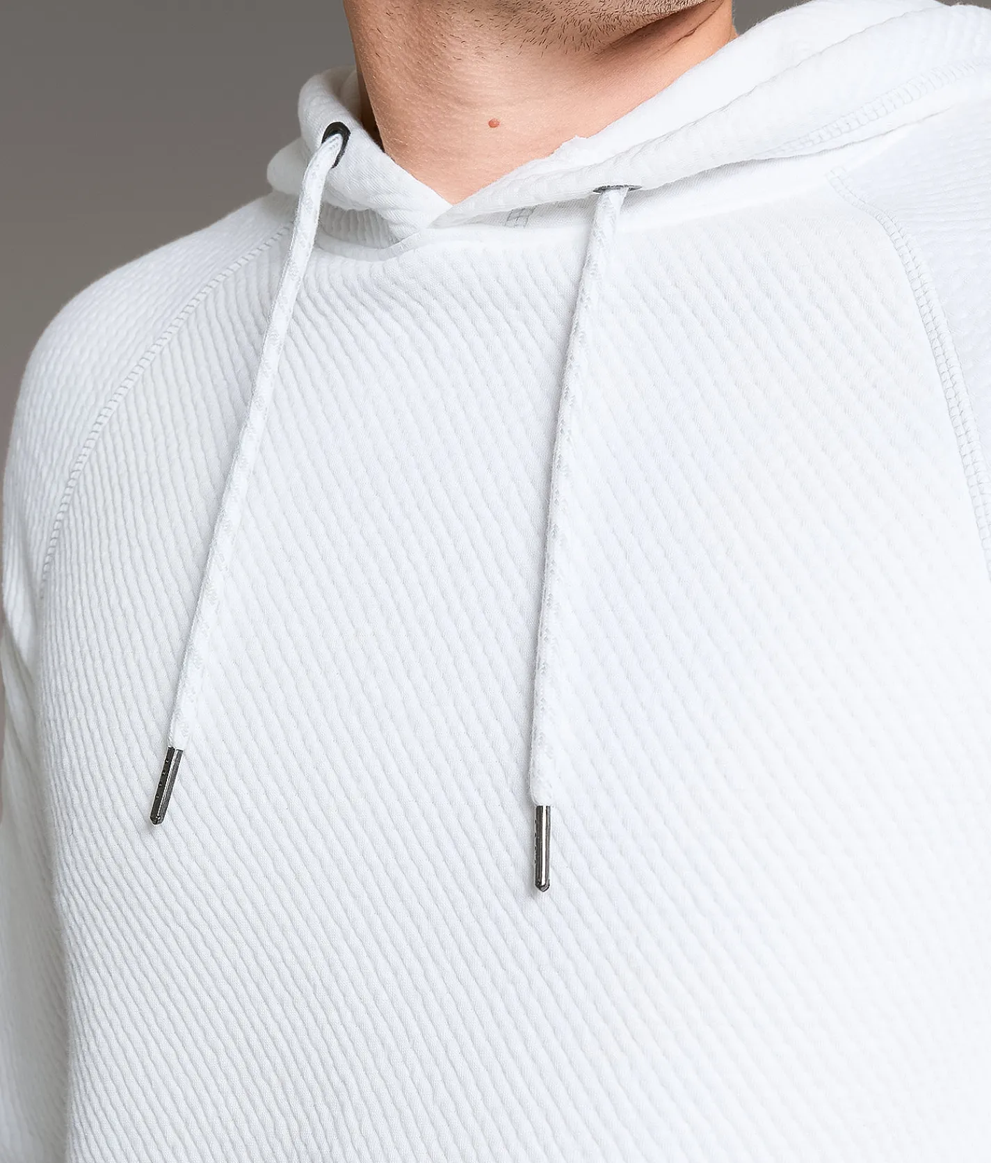 BKE Textured Hoodie White