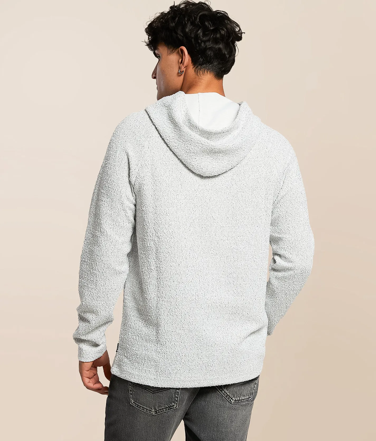 Tops | Nova Industries Textured Hoodie Light Grey
