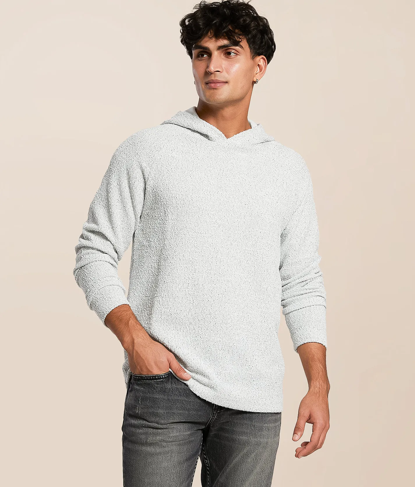 Tops | Nova Industries Textured Hoodie Light Grey