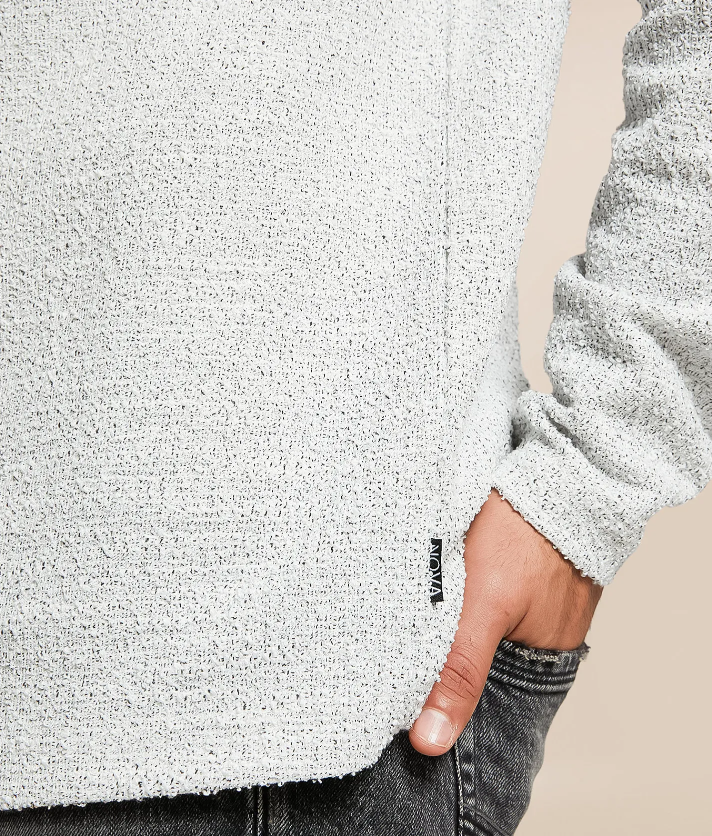 Tops | Nova Industries Textured Hoodie Light Grey