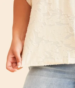 Tops | Daytrip Textured Jacquard Top Cream