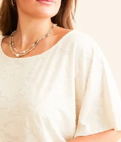 Tops | Daytrip Textured Jacquard Top Cream