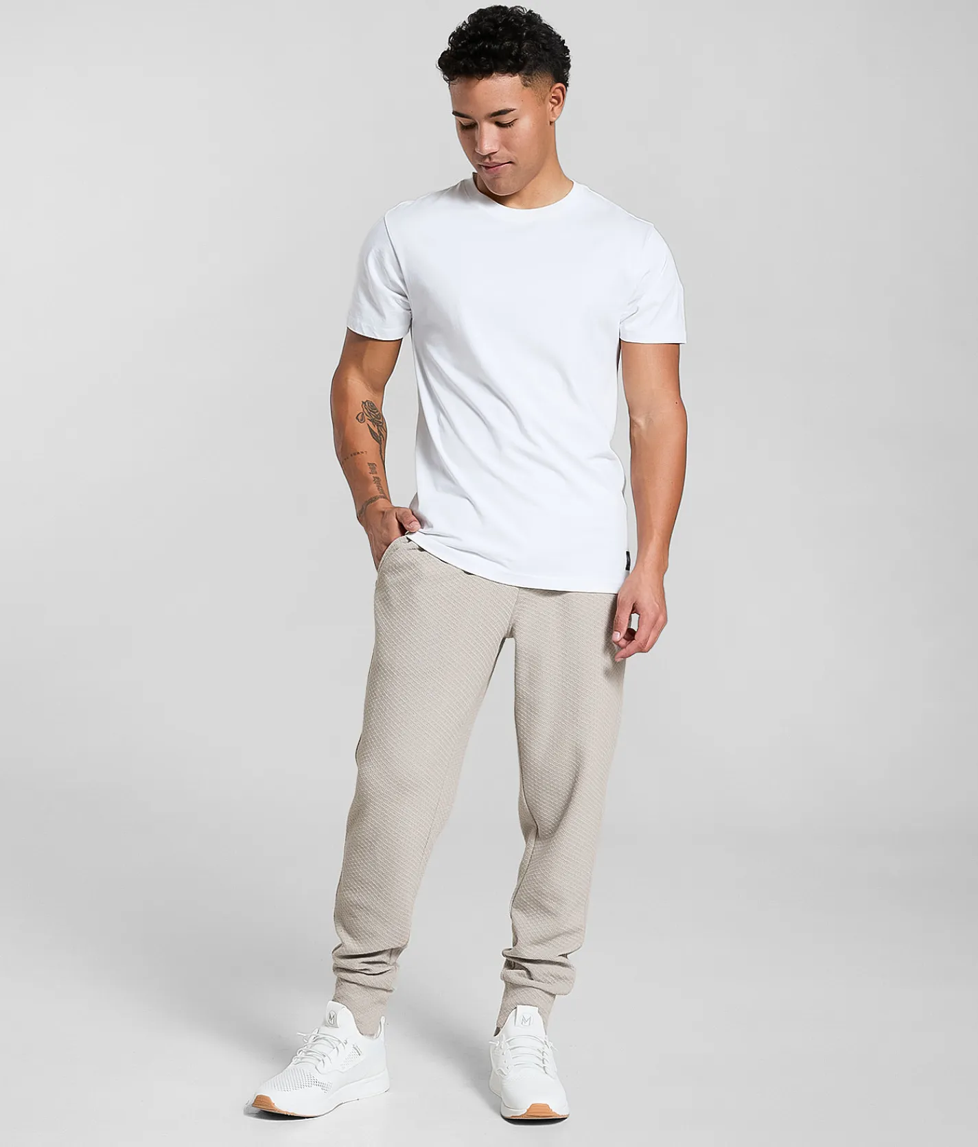 Bottoms | Maven Co-op Textured Jogger Mourning Dove