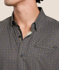 J.B. Holt Textured Knit Athletic Performance Stretch Shirt Black Brown Sale
