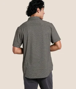 J.B. Holt Textured Knit Athletic Performance Stretch Shirt Black Brown Sale