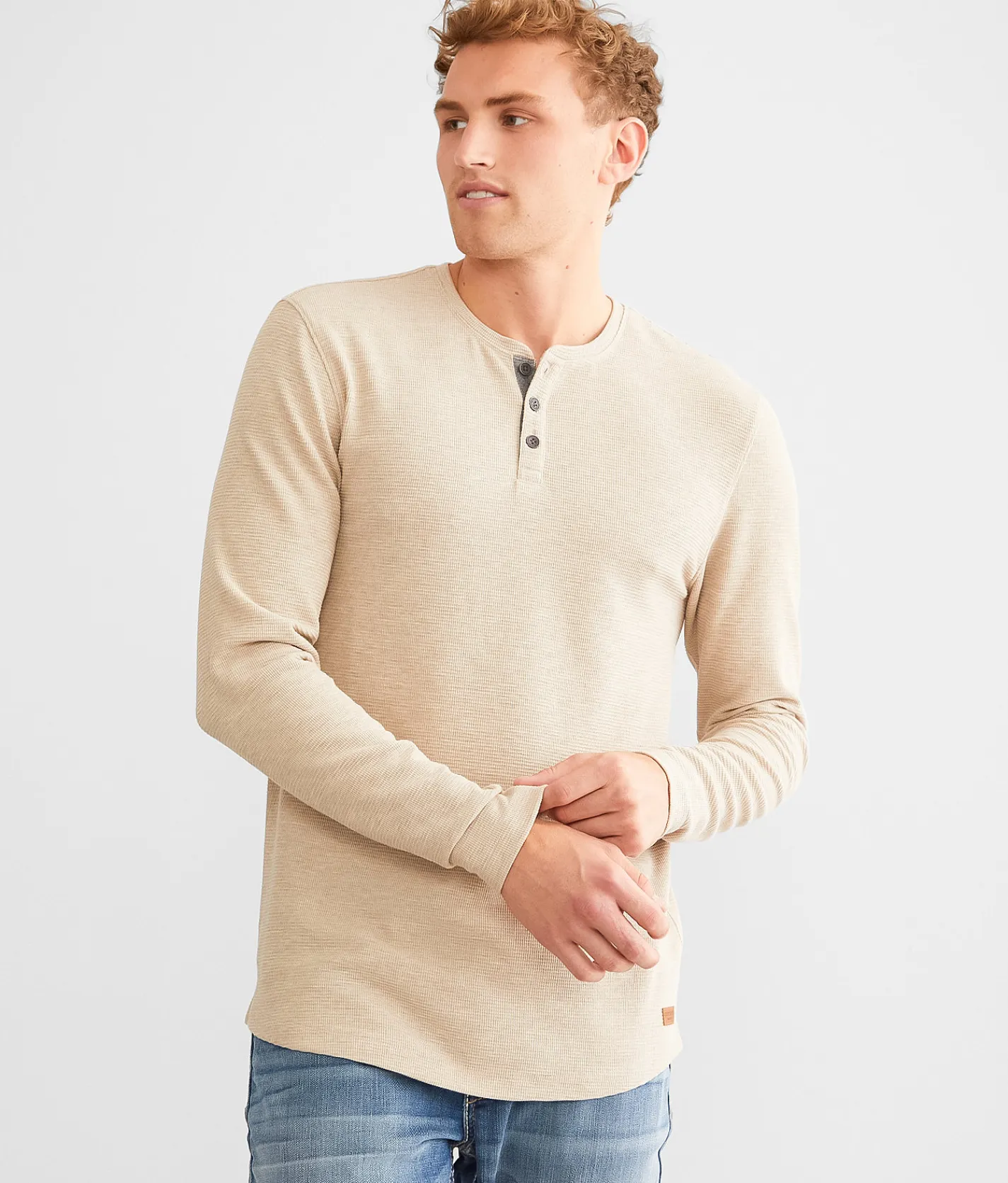 Outpost Makers Textured Knit Henley Country Air Discount