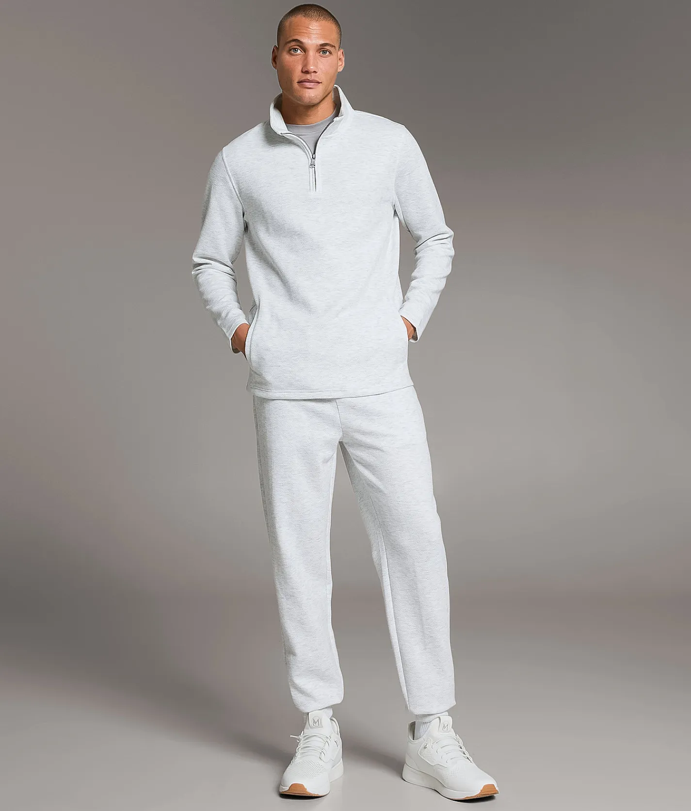 BKE Textured Knit Joggers Grey Clearance