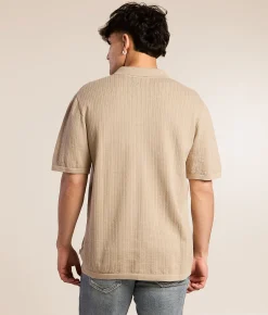 Tops | Rhythm Textured Knit Shirt Stone