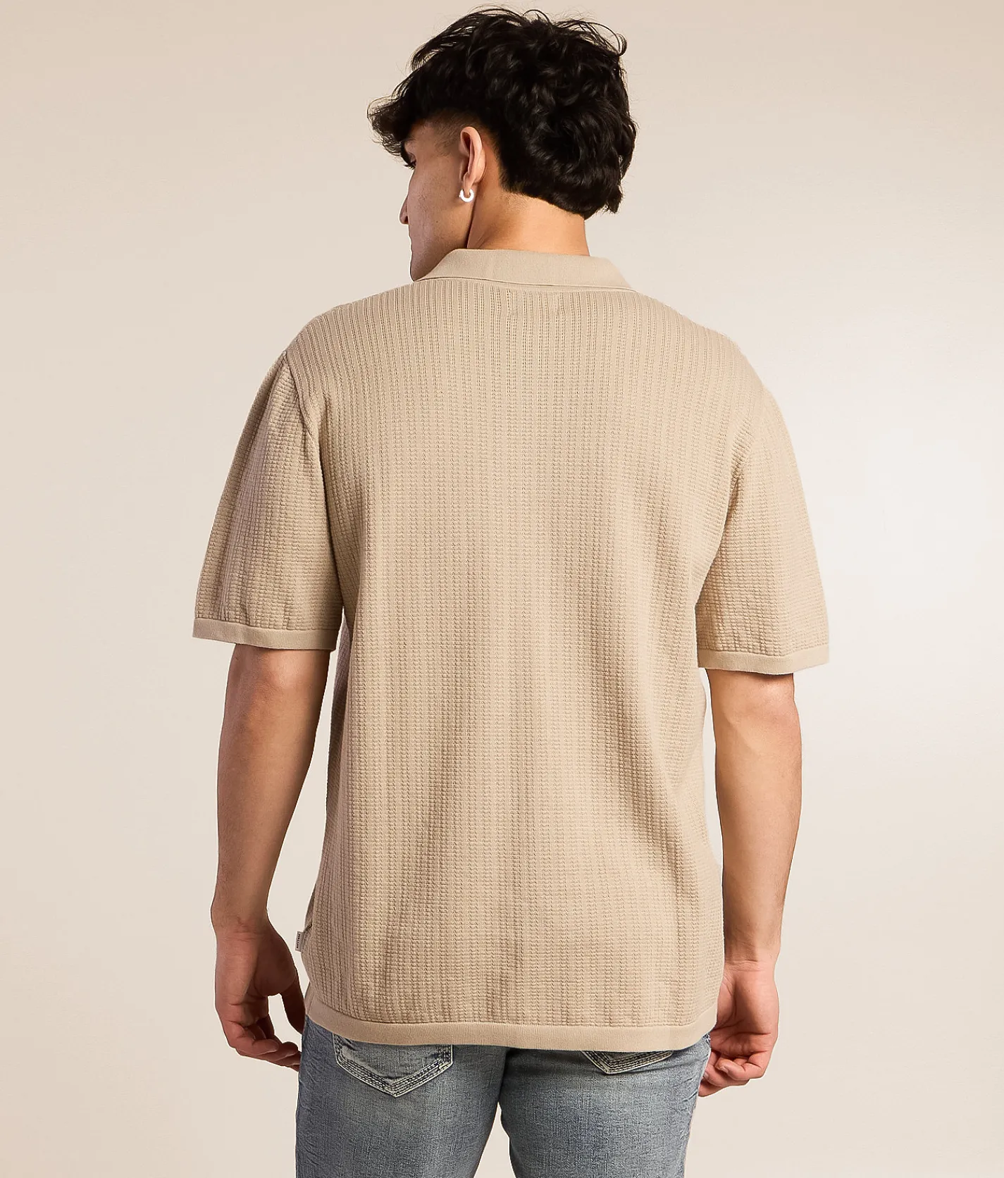 Tops | Rhythm Textured Knit Shirt Stone