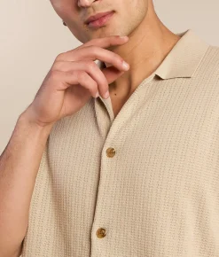 Tops | Rhythm Textured Knit Shirt Stone
