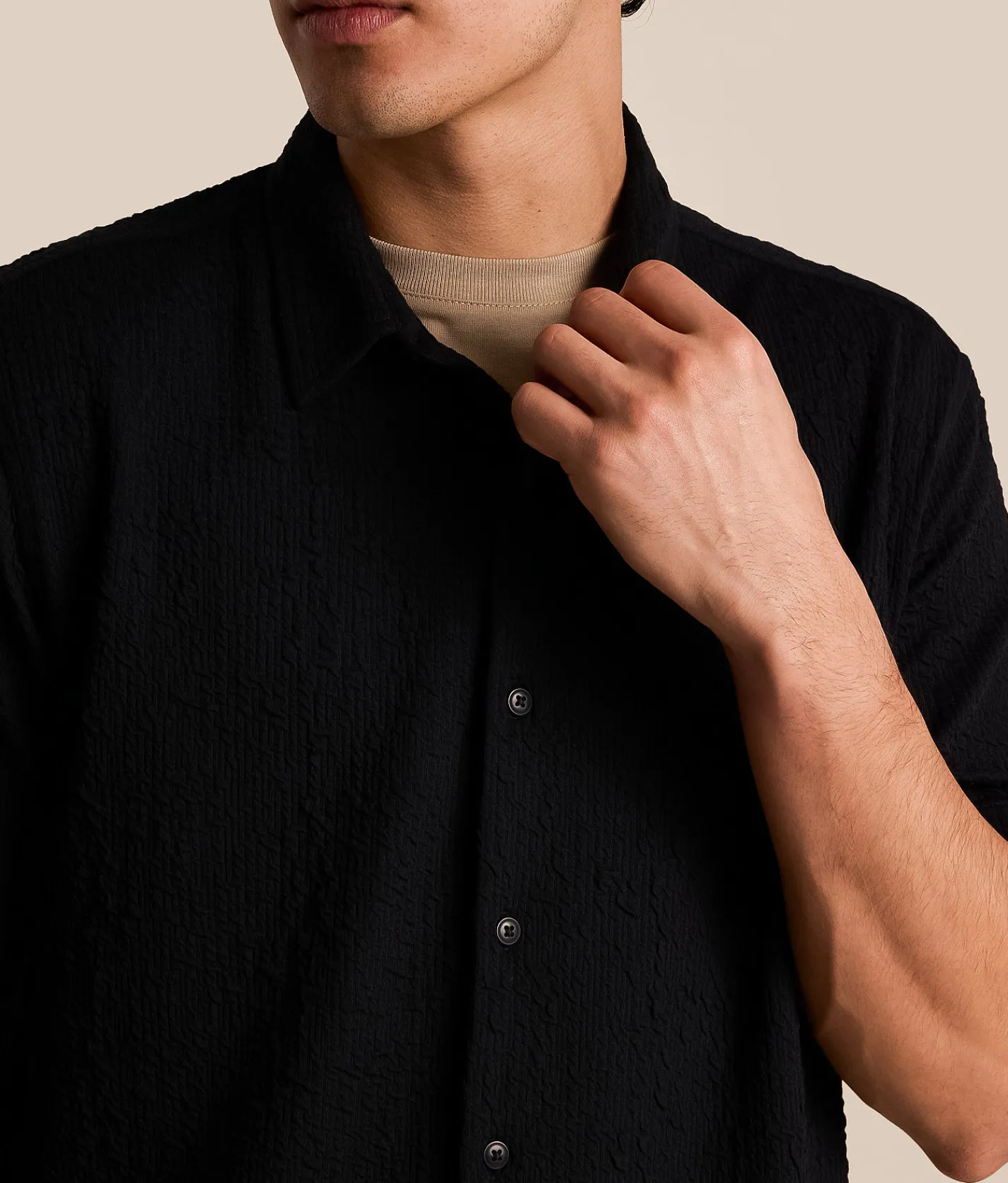 Tops | Nova Industries Textured Knit Shirt White