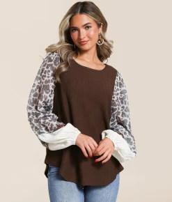 Tops | Daytrip Textured Knit Top Brown