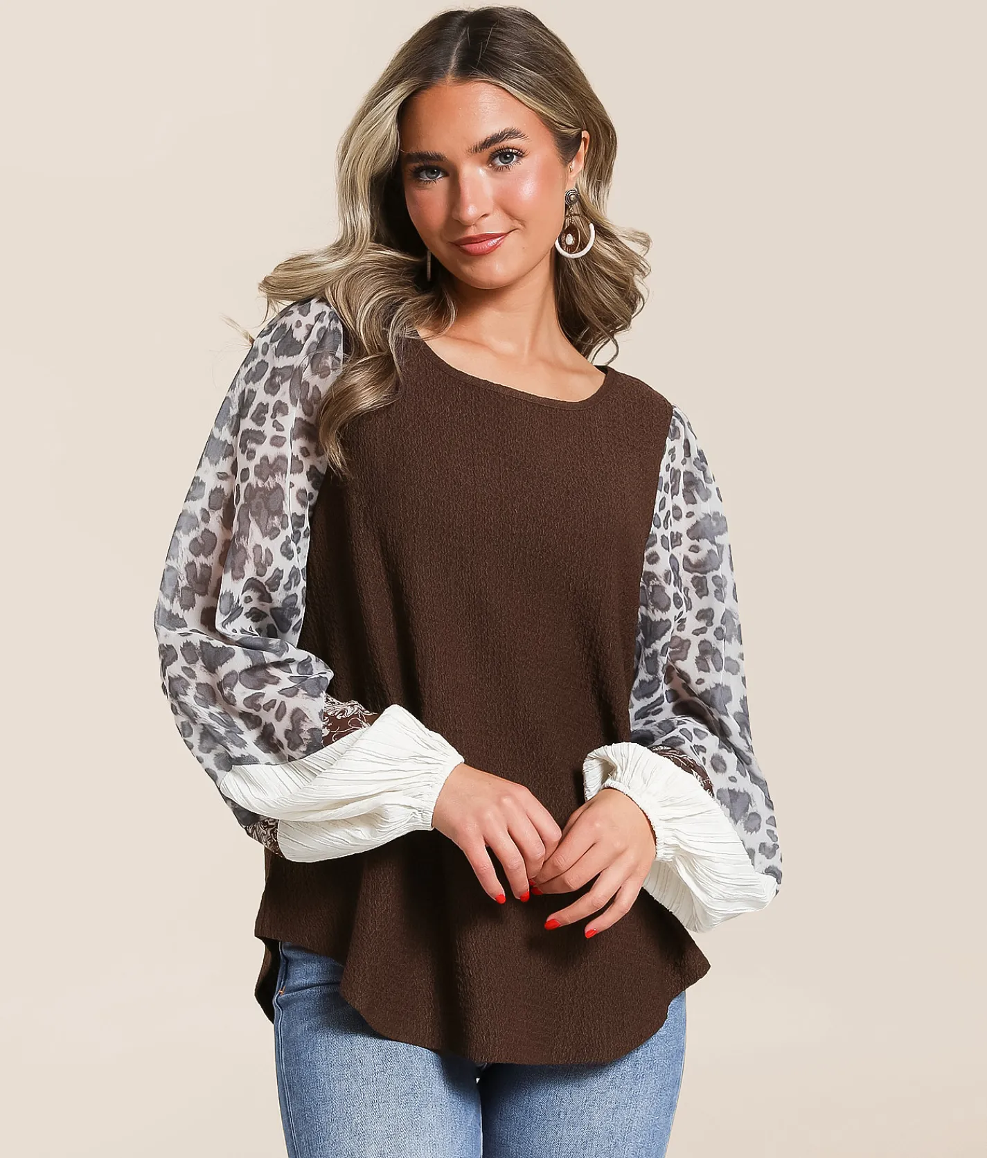 Tops | Daytrip Textured Knit Top Brown