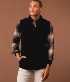 Tops|Coats & Jackets | Outpost Makers Textured Knit Vest Black