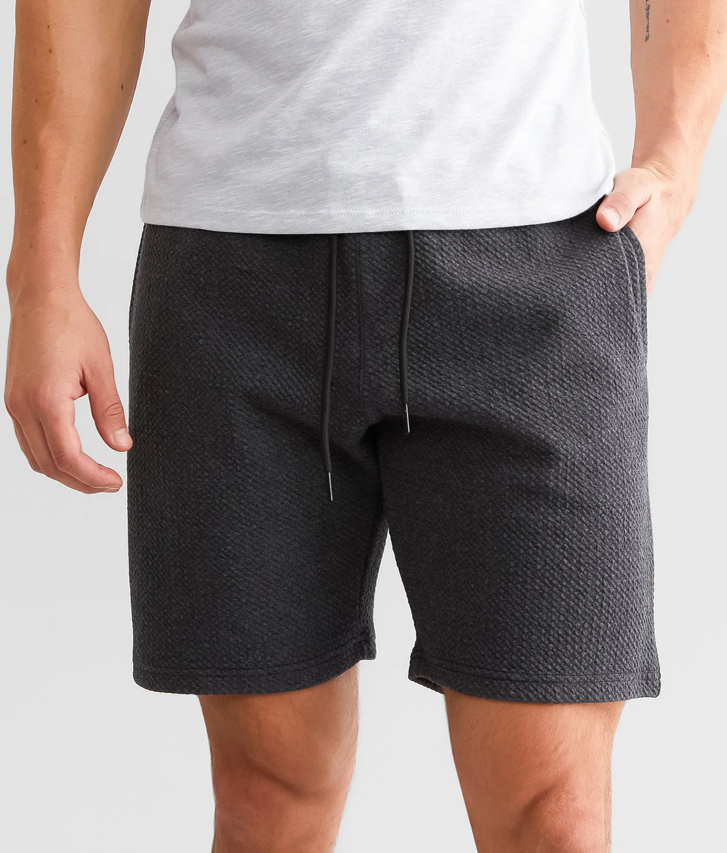 BKE Textured Performance Knit Short Charcoal Heather Online