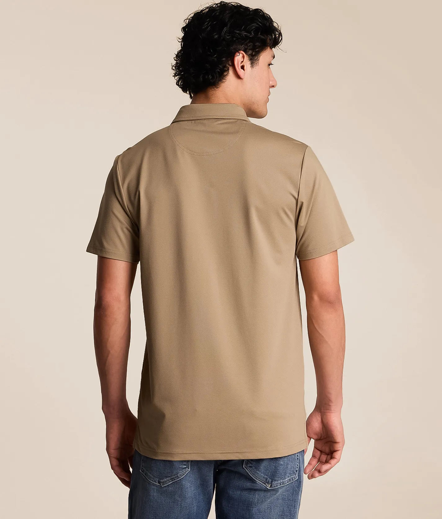 J.B. Holt Textured Performance Polo Timber Wolf Online