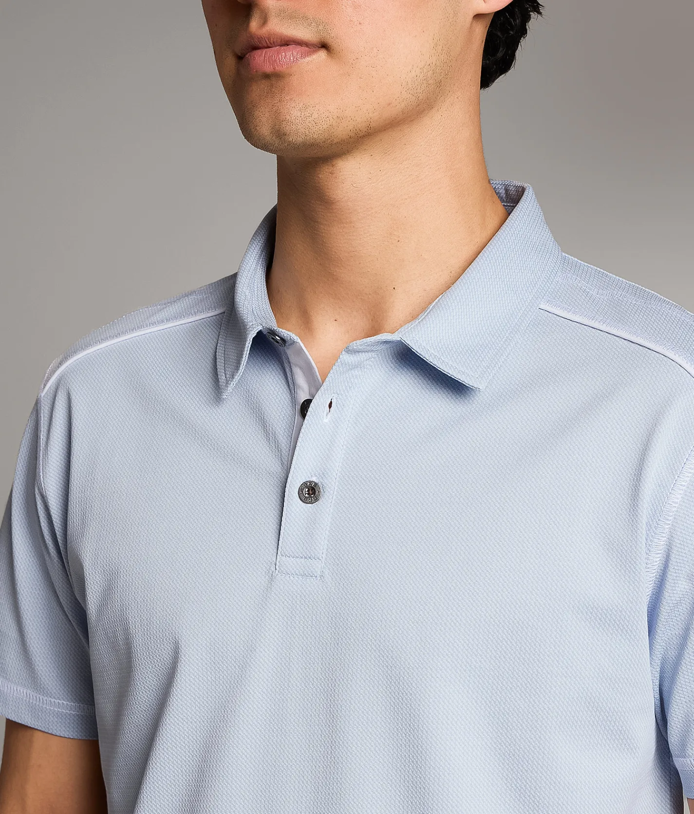 Tops | BKE Textured Polo Light Blue